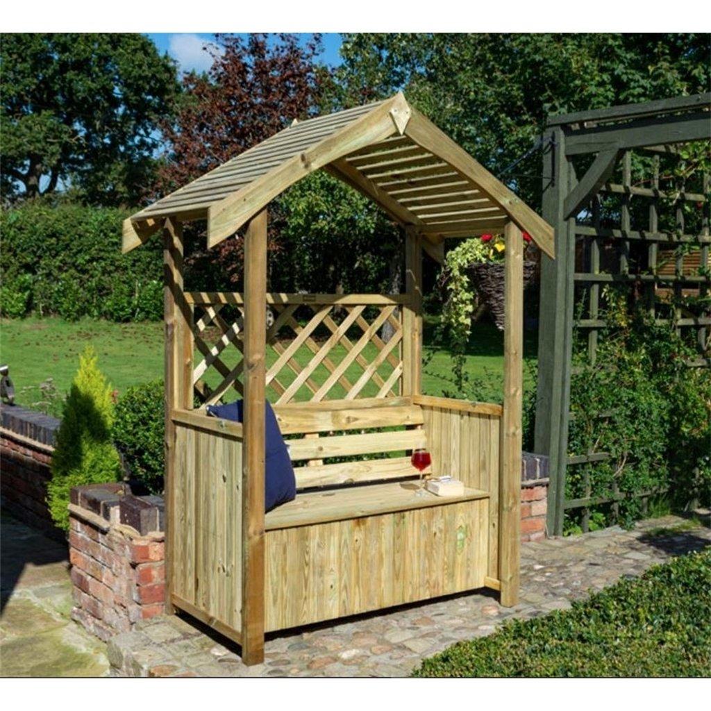 Deluxe Pressure Treated Apex Arbour with Underseat Storage